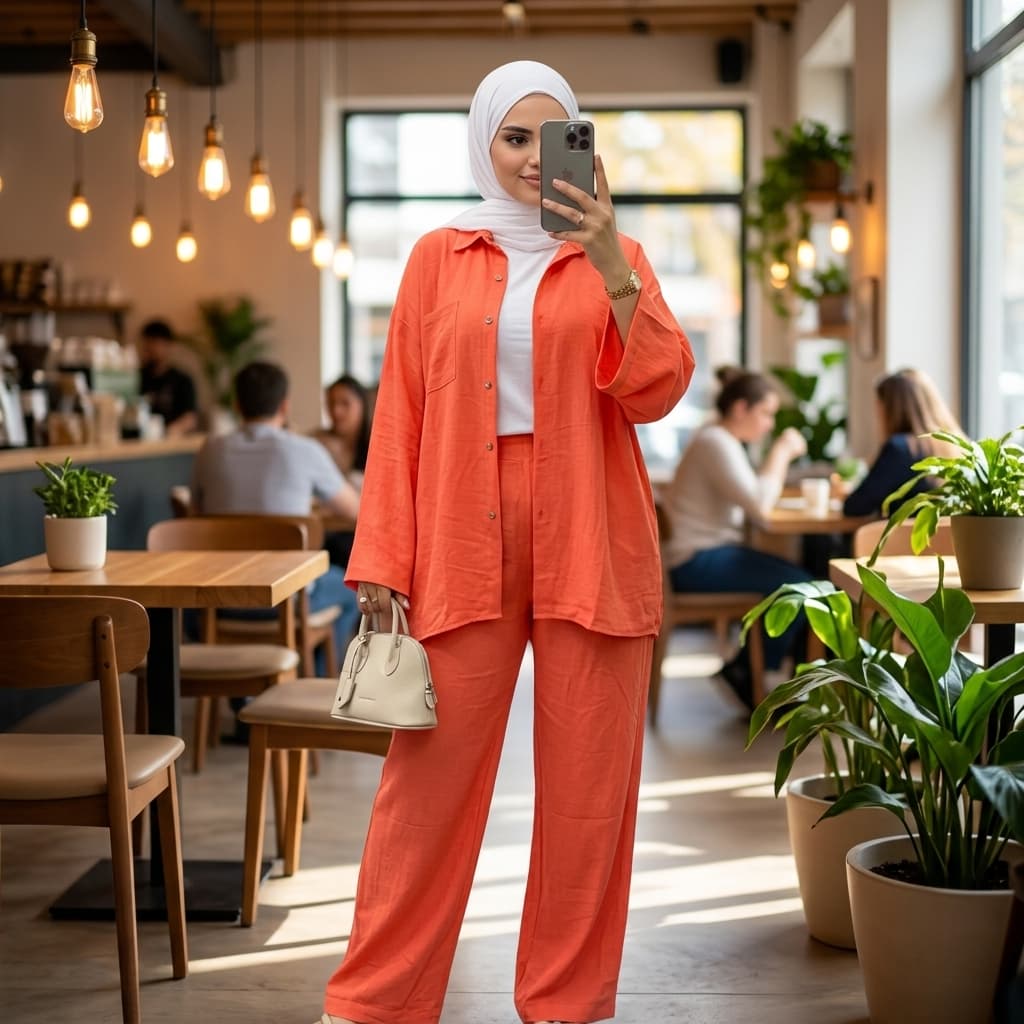 Ensemble Malak – Chemise & Pantalon Fluide - Détail 2